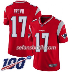New England Patriots Tröjor Antonio Brown 17 Nike Röd I 100th - Herr